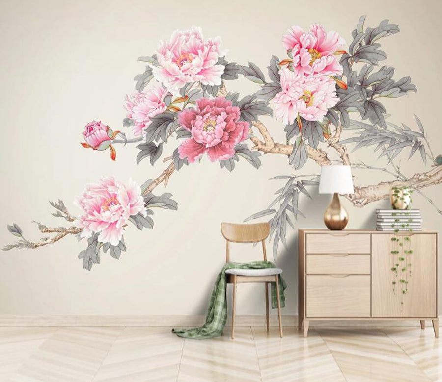 3D Peony Tree WC2477 Wall Murals