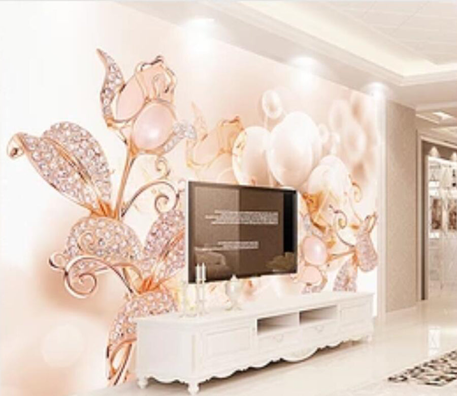 3D Pink Pearl WG614 Wall Murals