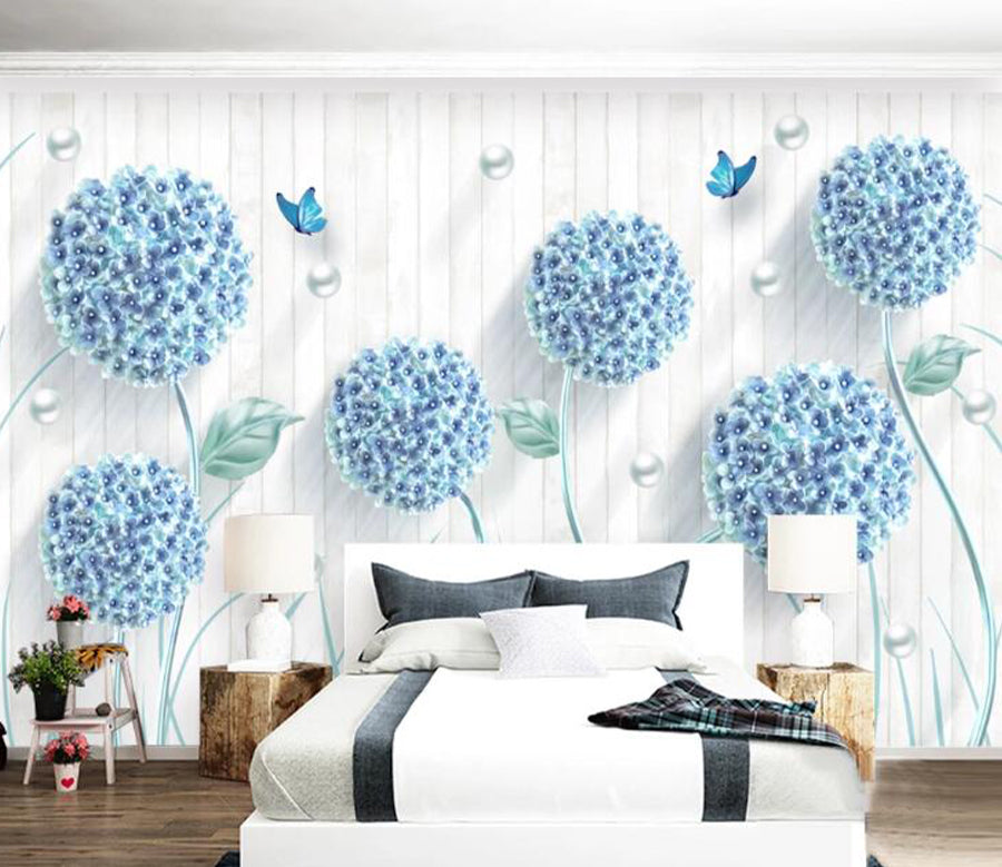 3D Pearl Dandelion WC1477 Wall Murals