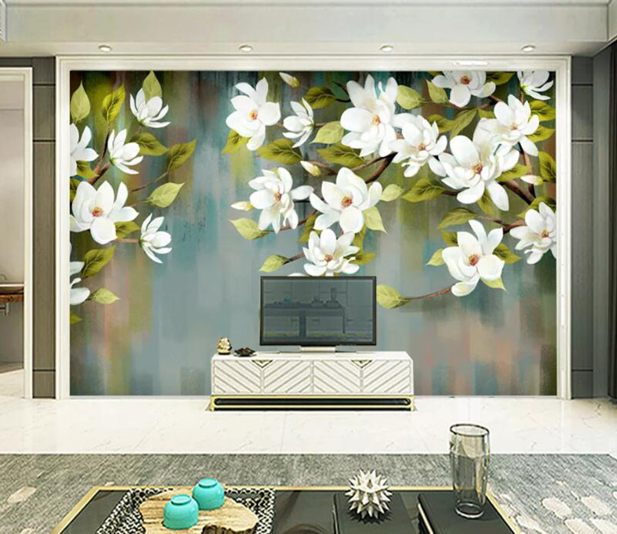 3D White Gardenia WC1919 Wall Murals