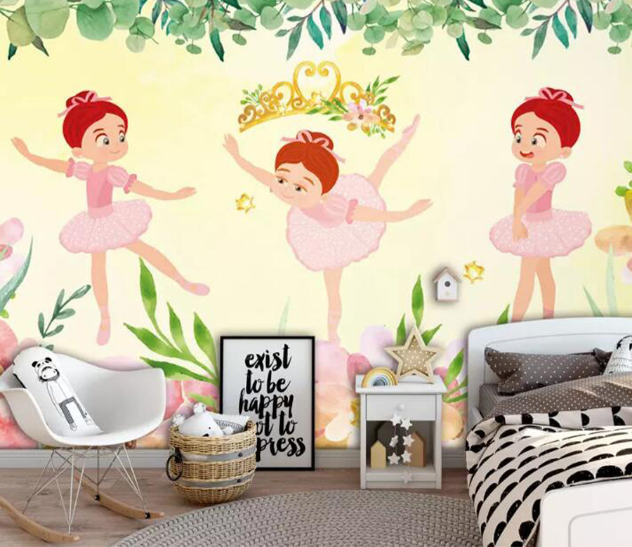 3D Flower Ballet WG1059 Wall Murals