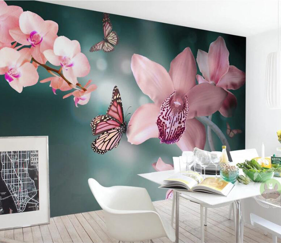 3D Red Butterfly WC1401 Wall Murals