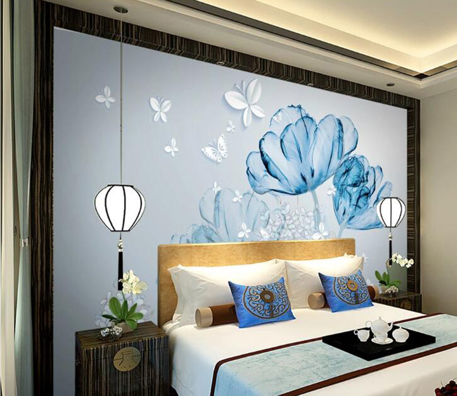 3D Blue Transparent WG902 Wall Murals