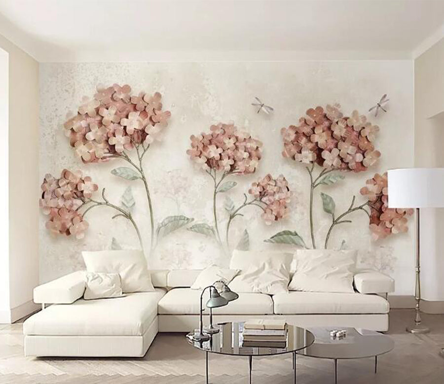 3D Dragonfly Flower WG553 Wall Murals