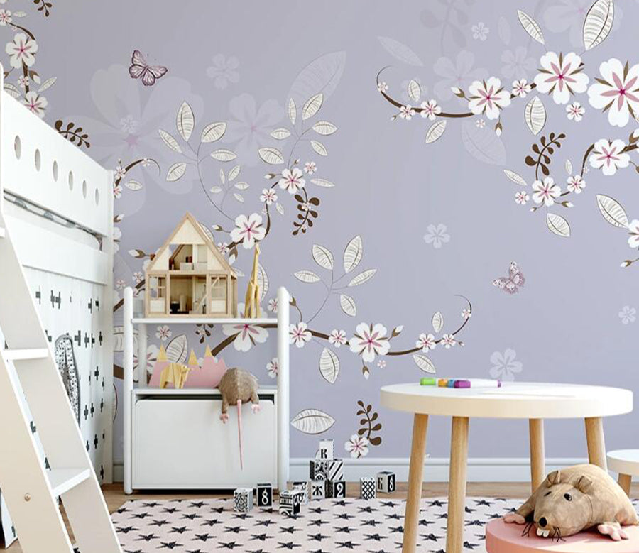 3D Purple Butterfly WC2240 Wall Murals