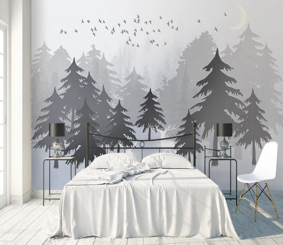 3D Moon Woods WC2160 Wall Murals