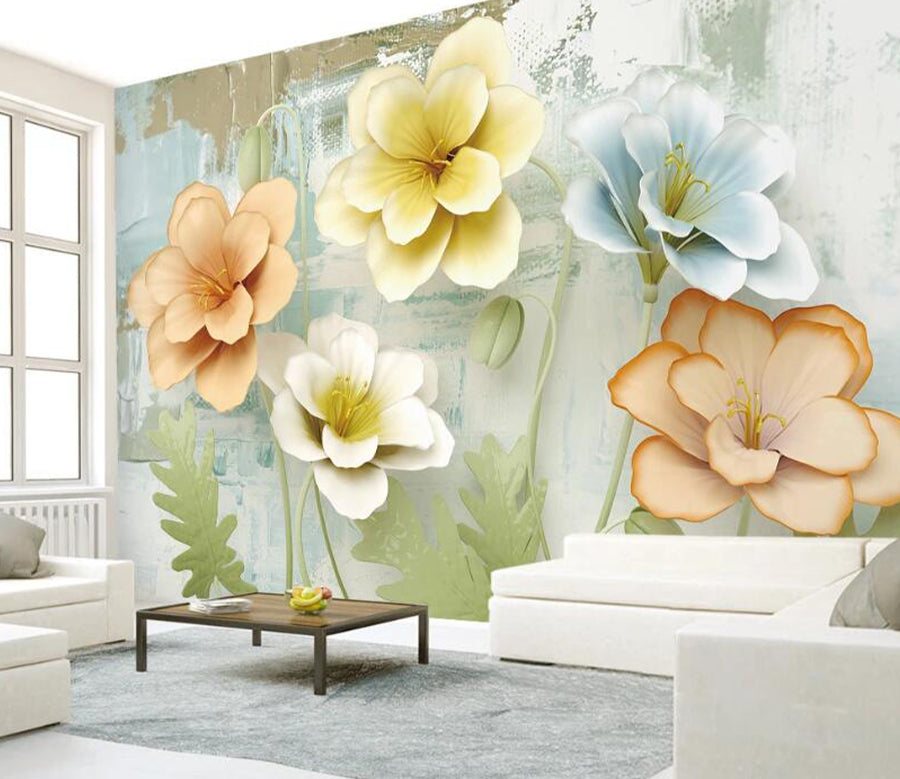 3D Colored Flower WC2630 Wall Murals