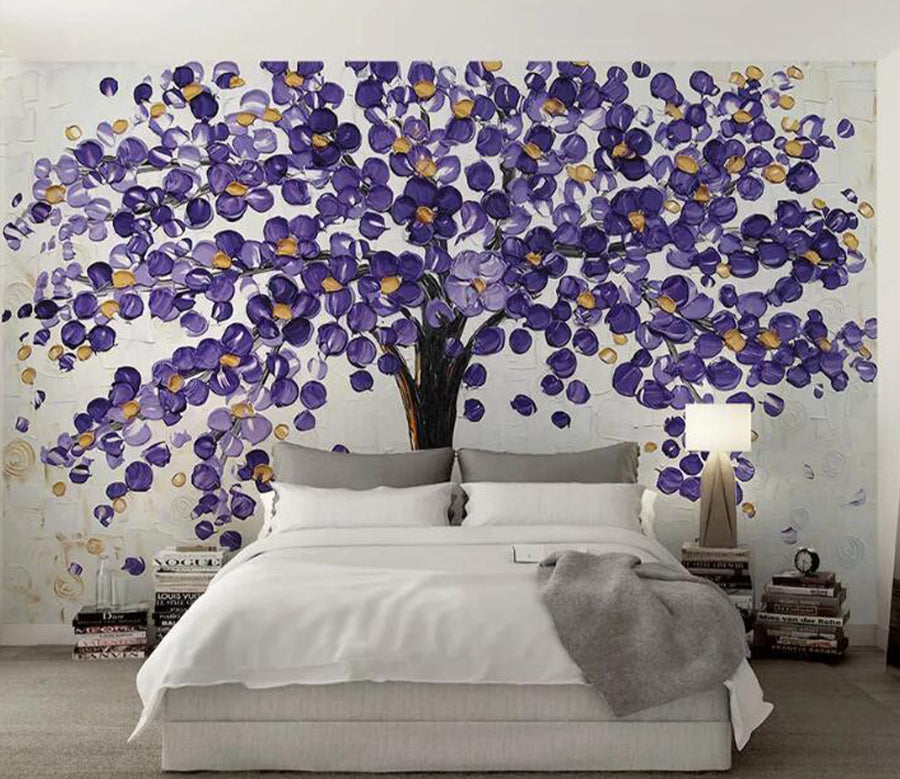 3D Purple Petals WG669 Wall Murals