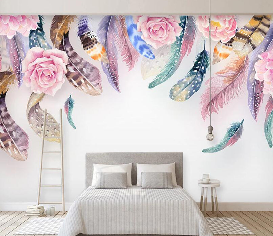 3D Flower Feather WC2075 Wall Murals