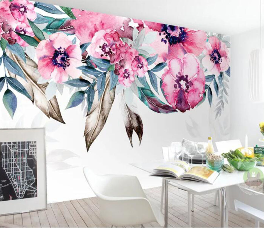 3D Ink Safflower WC1381 Wall Murals