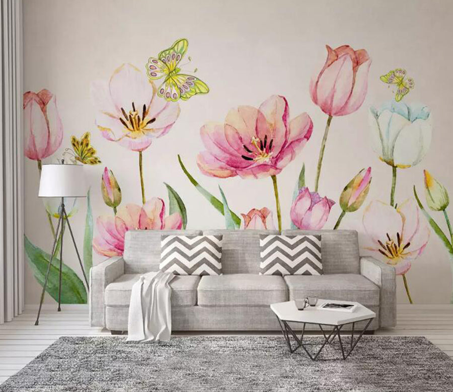 3D Butterfly Flower WG1063 Wall Murals