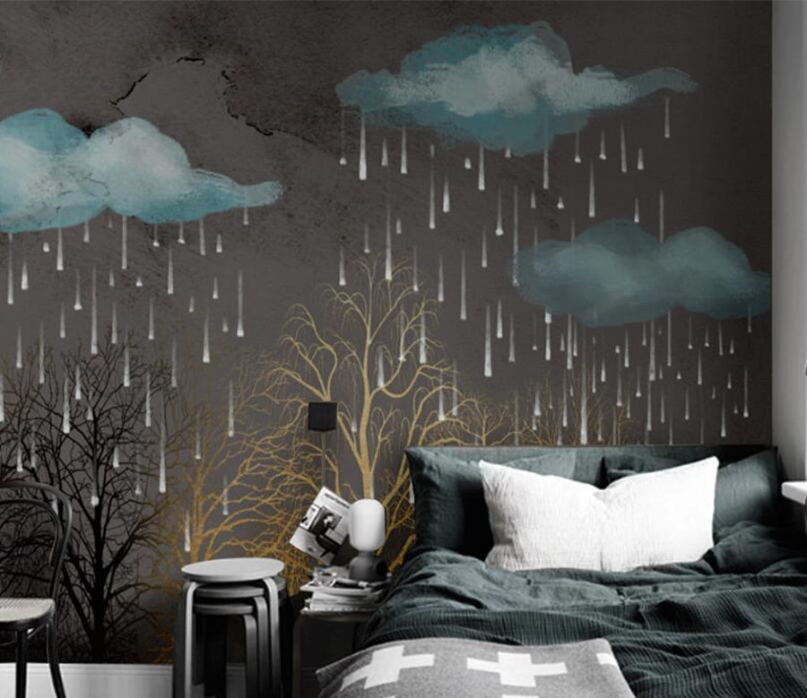 3D Cloud Rain WC2400 Wall Murals