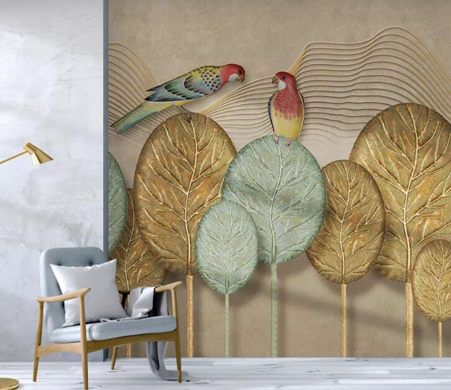 3D Relief Parrot WG899 Wall Murals