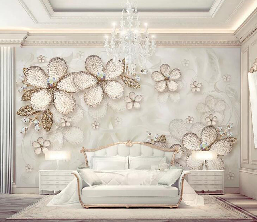 3D Jewelry Flower WG524 Wall Murals