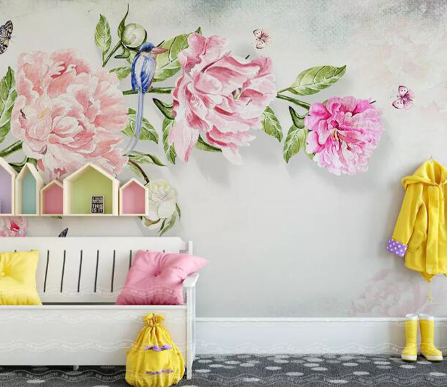 3D Floral Butterfly WG766 Wall Murals