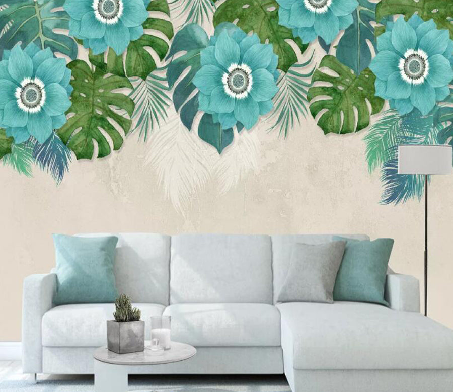 3D Blue Lotus WC2380 Wall Murals