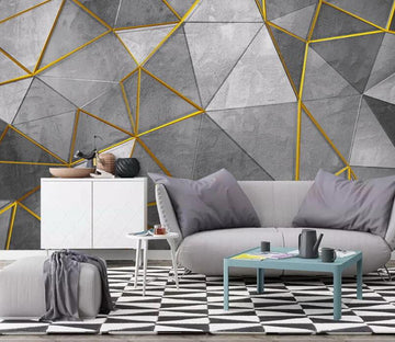 3D Gray Triangle WC2318 Wall Murals