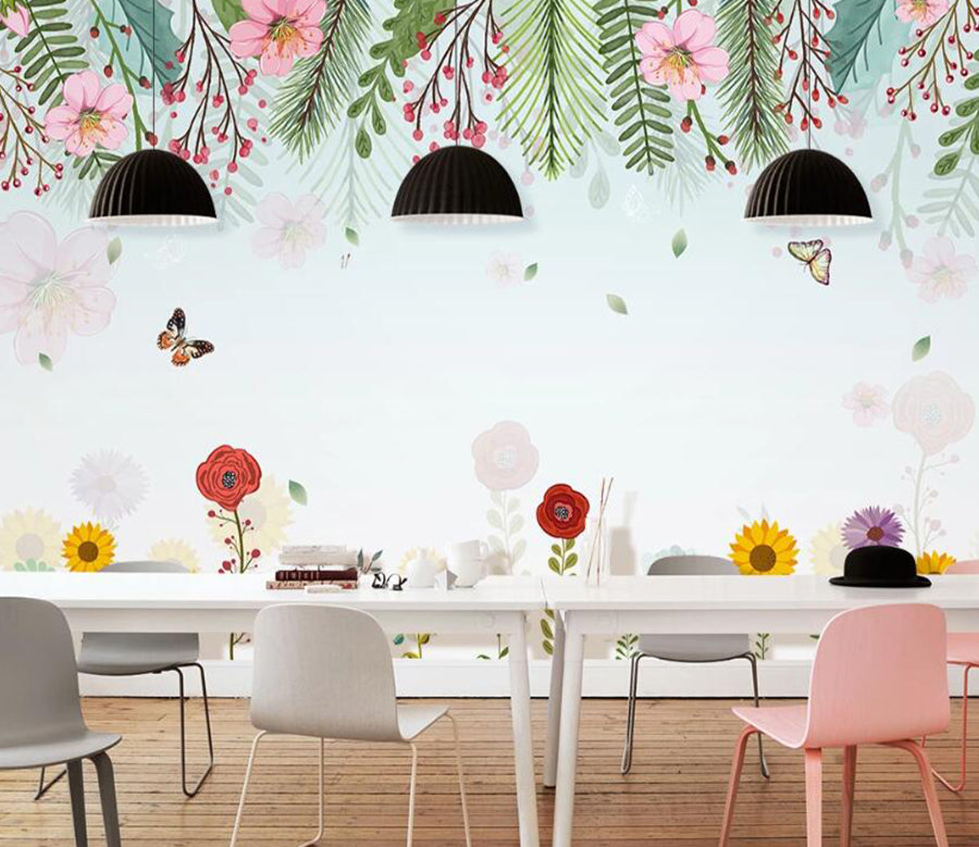 3D Sunflower Flower WC1471 Wall Murals