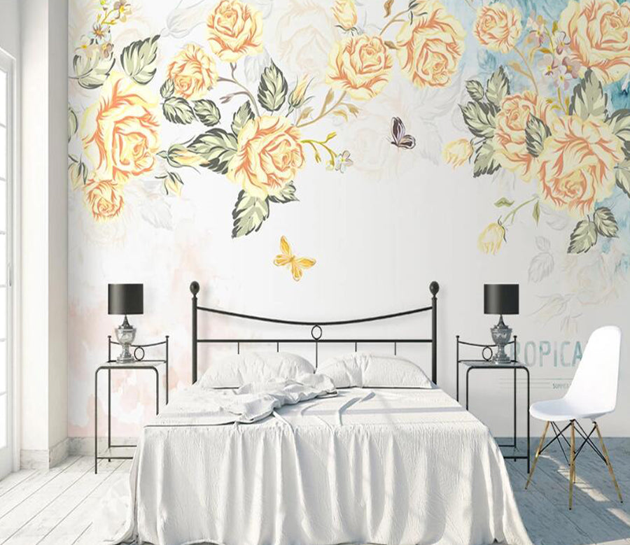 3D Yellow Rose WC1968 Wall Murals