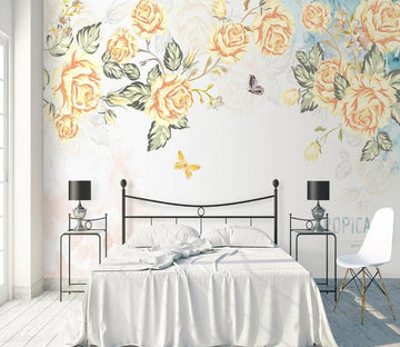 3D Yellow Rose WC1968 Wall Murals