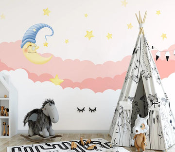 3D Cartoon Moon WC2544 Wall Murals