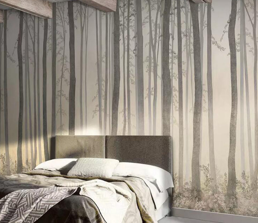 3D Hazy Forest WG1065 Wall Murals