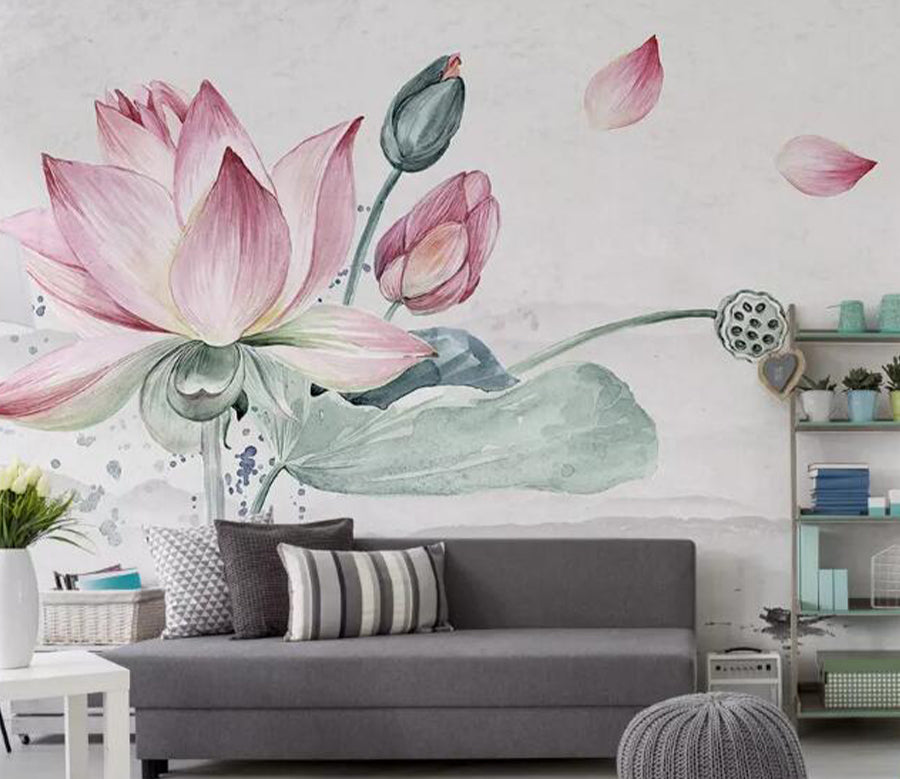 3D Lotus Petals WG774 Wall Murals