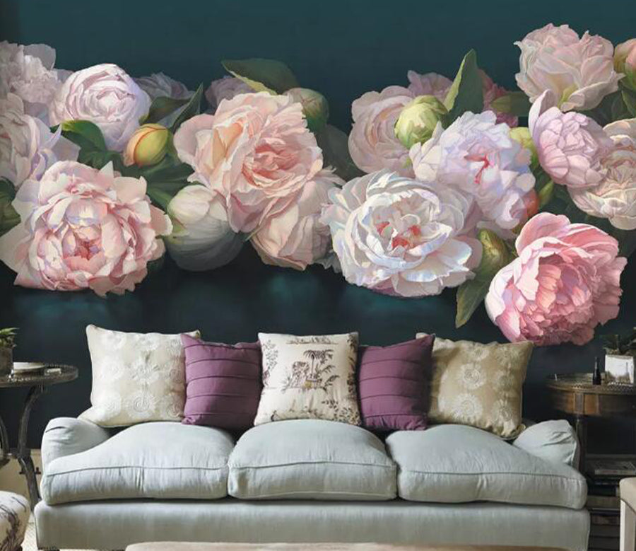 3D Pink Roses Placed WG1073 Wall Murals