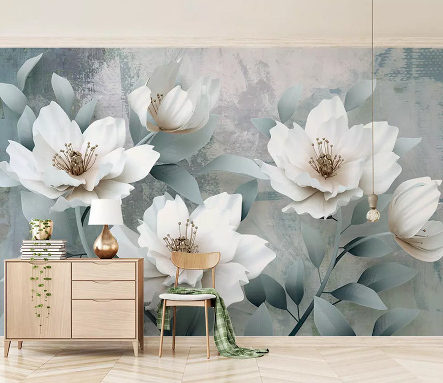 3D Embossed Flower WG1164 Wall Murals