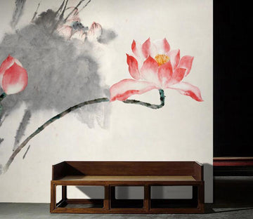 3D Ink Lotus Flower WC2162 Wall Murals