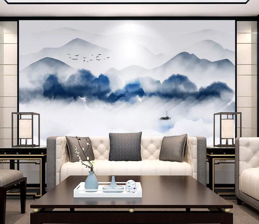 3D Foggy Mountain WC1930 Wall Murals