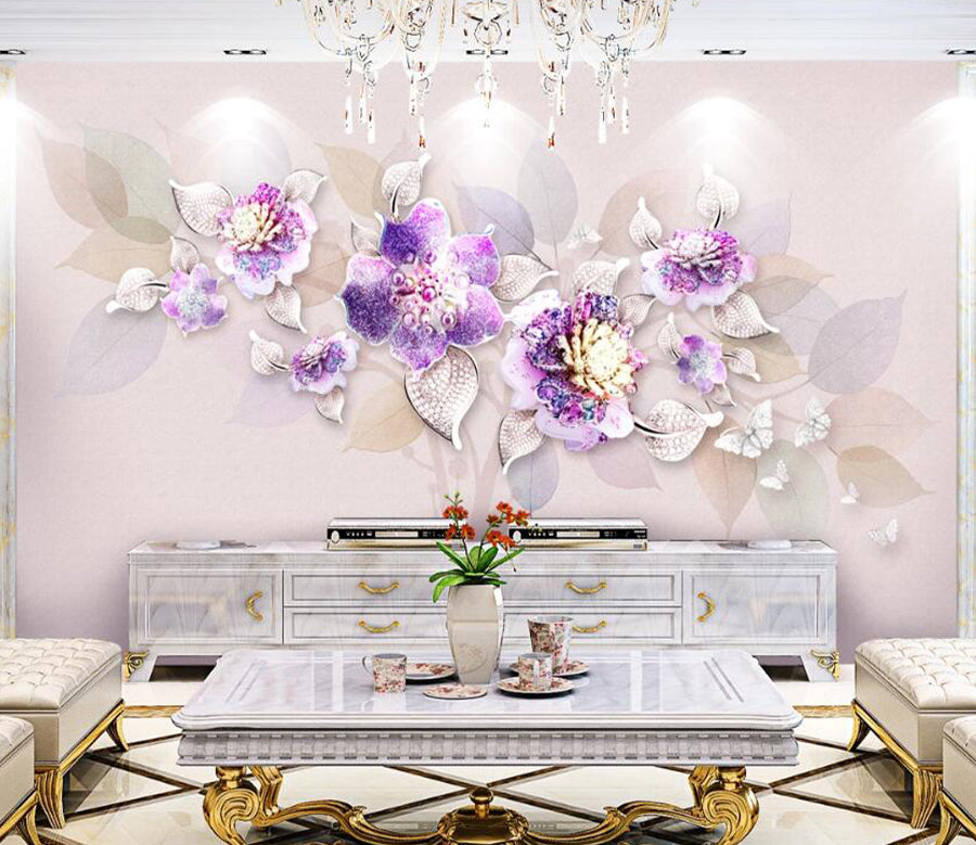 3D Diamond Flower WC1836 Wall Murals