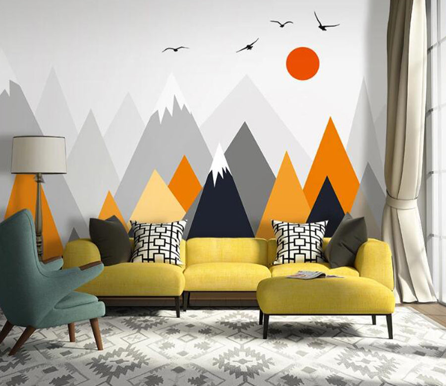 3D Triangle Mountain WC1528 Wall Murals