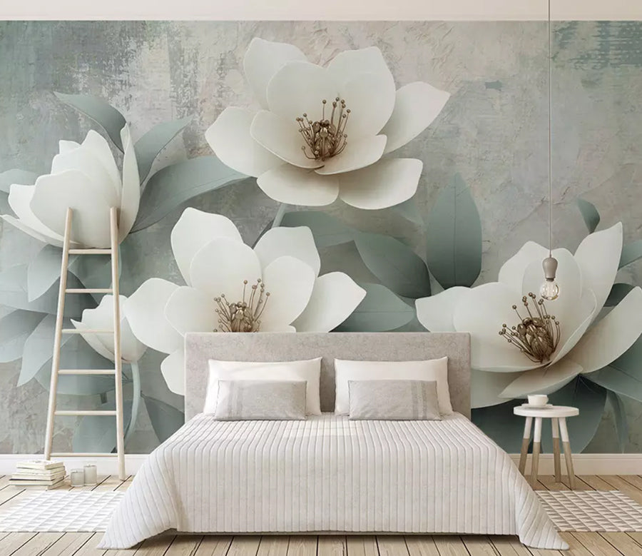 3D Flower White WG1166 Wall Murals