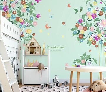 3D Colored Flower WC2242 Wall Murals