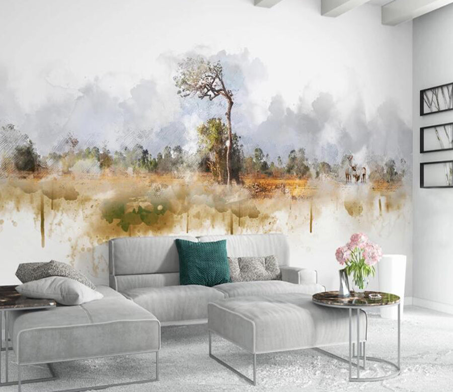 3D Forest Ink WC1645 Wall Murals