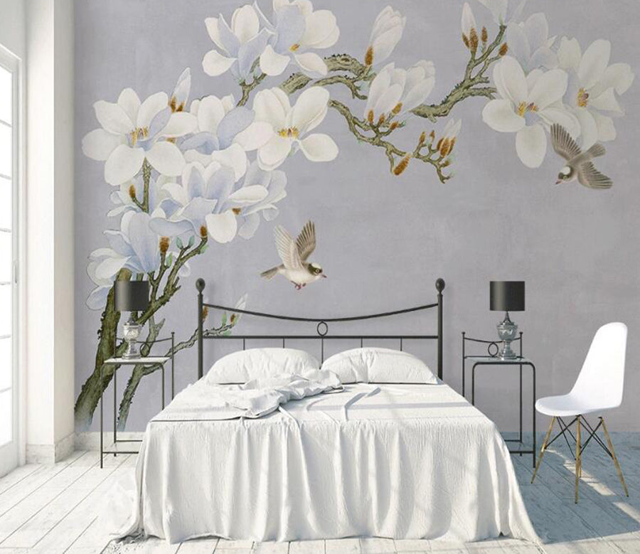 3D White Flower WC1781 Wall Murals