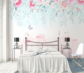 3D Flamingo Flower WC2169 Wall Murals