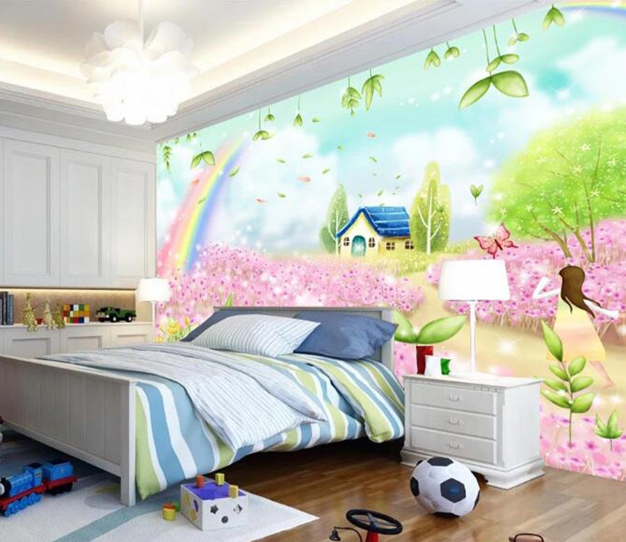 3D Flower Rainbow WC1350 Wall Murals