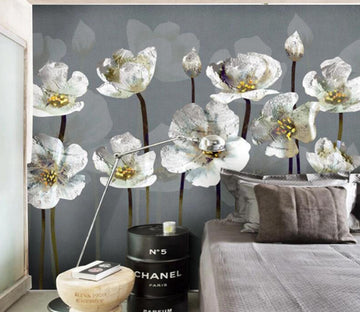 3D Black Dot Flower WC2650 Wall Murals