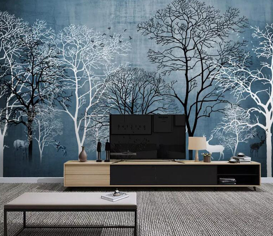 3D White Deer WG1055 Wall Murals