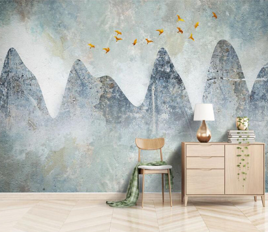 3D Mountain Cliff WC2378 Wall Murals