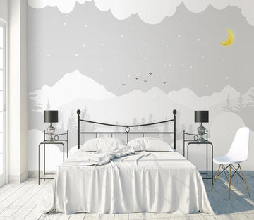 3D Moon Mountain WC2159 Wall Murals