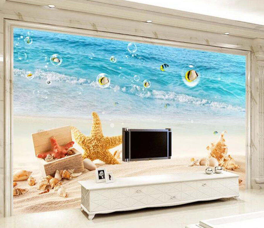 3D Beach Starfish WC1353 Wall Murals