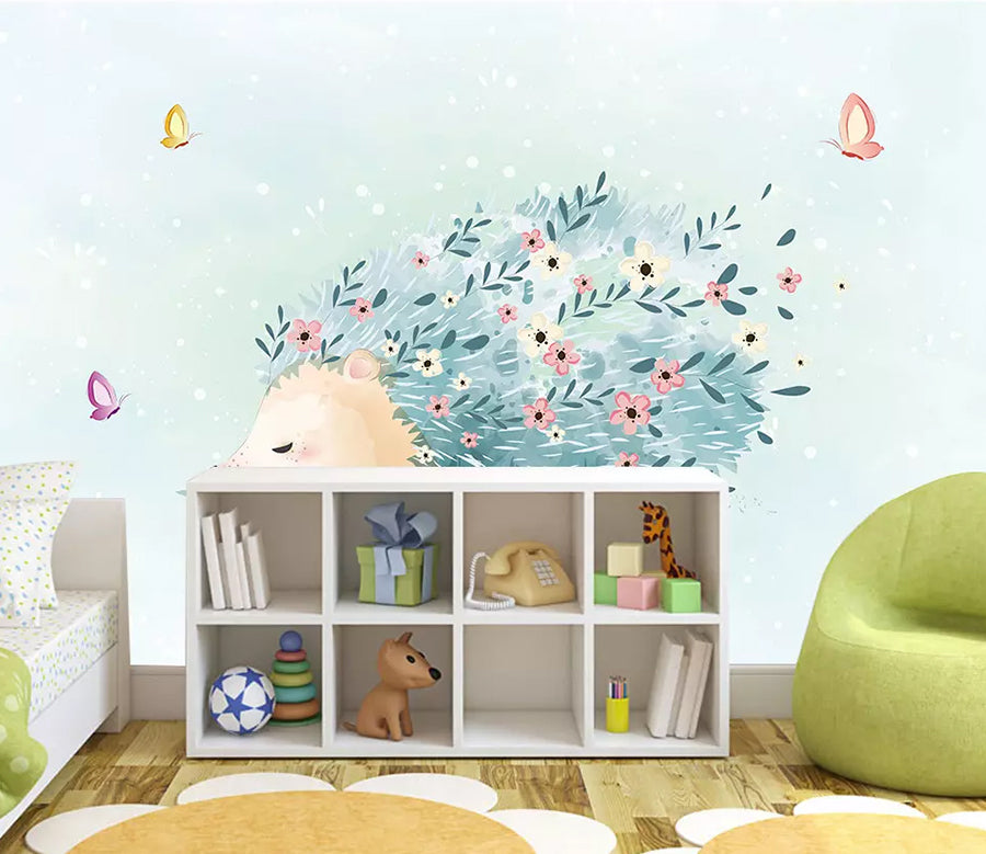 3D Cute Hedgehog WG1174 Wall Murals