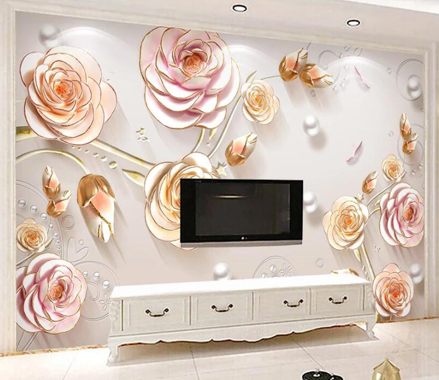 3D Butterfly Pearl WC1506 Wall Murals