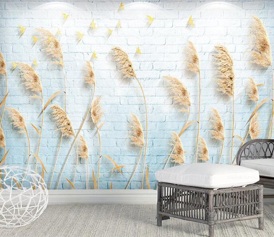 3D Reed Bird Wind WC1434 Wall Murals