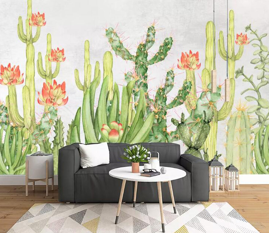 3D Plant Cactus WG1092 Wall Murals