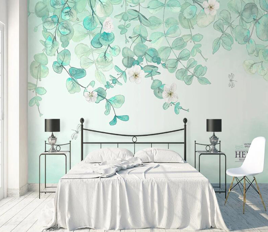 3D Flowering Leaves WC2173 Wall Murals