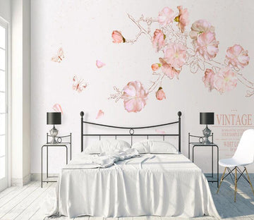 3D Plum Butterfly WC2043 Wall Murals